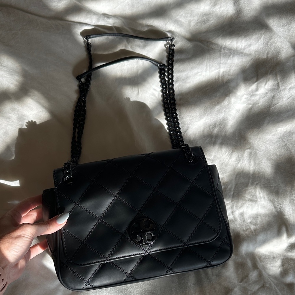 Tory Burch Black Quilted Leather Shoulder Bag